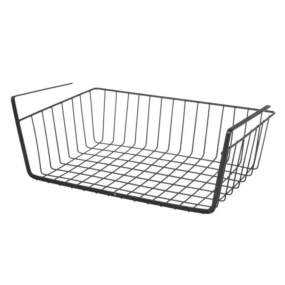 Cesta Colgante de Estante de Metal Negra para Cocina Factory de 40x25x15 cm (Negra)