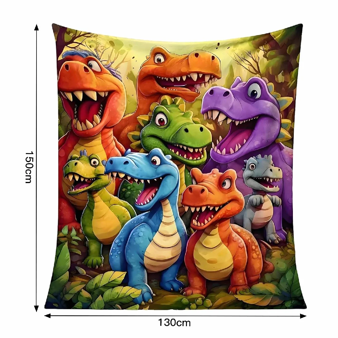 Manta de dinosaurio de 150 x 130 cm, manta supersuave para niños, niños, niñas, manta de vellón para niños, manta grande y acogedora como regalo para cama, sofá, sofá