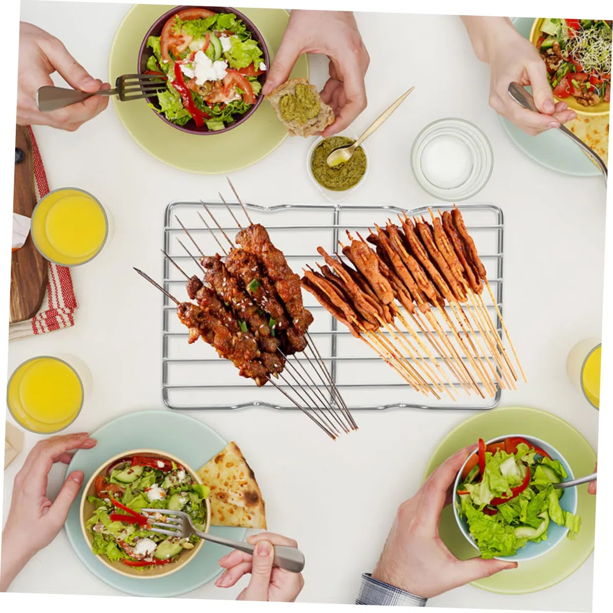 IMIKEYA Rejilla para Hornear y Parrilla De Acero Inoxidable 38x28 Cm, Rejilla De Enfriamiento De Pan Patas, Malla Fina para Cocinar y Asar, Apta para Alimentos Delicados, Uso Cocina y Barbacoa