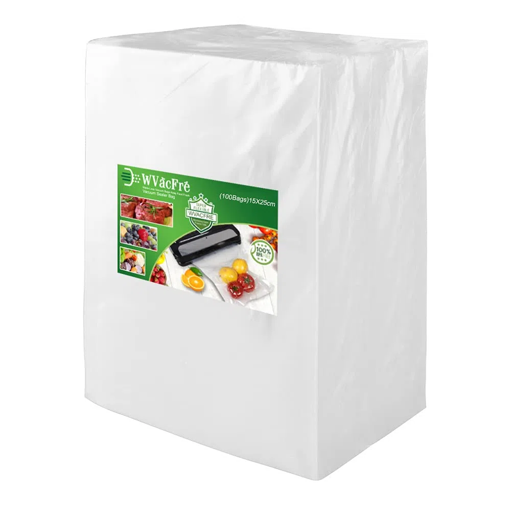 100 Bolsas 15x25cm Bolsas Envasar al Vaci Vacio Alimentos Bolsas de Vacío de Alimentos,Bolsas para Envasar al Vacío Envasado al Vacío para Alimentos Sin BPA