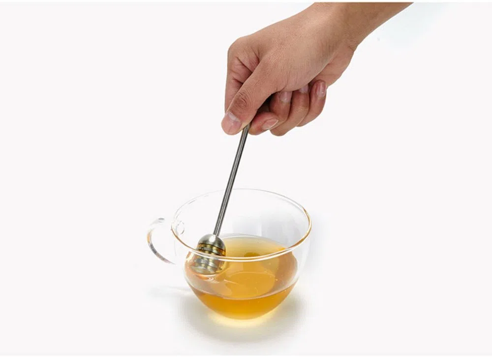 Shuxy Cuchara de miel Acero inoxidable 304 Miel y cucharón de jarabe Stick Server Spoon Stirrer Varita de mango recto para recipientes Pot Jar - 6.3 pulgadas