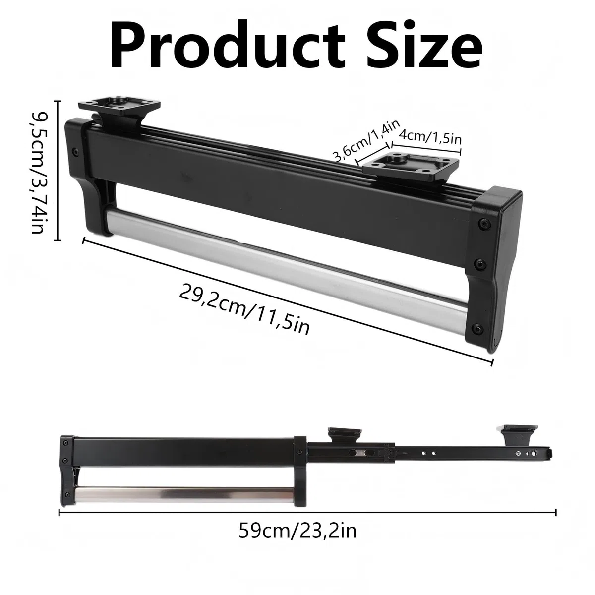 WOPPLXY barra extensible para colgar ropa de Negro, 292-590 mm perchero extraible armario de Acero Para colgar ropa, bolsos y corbatas (Negro)