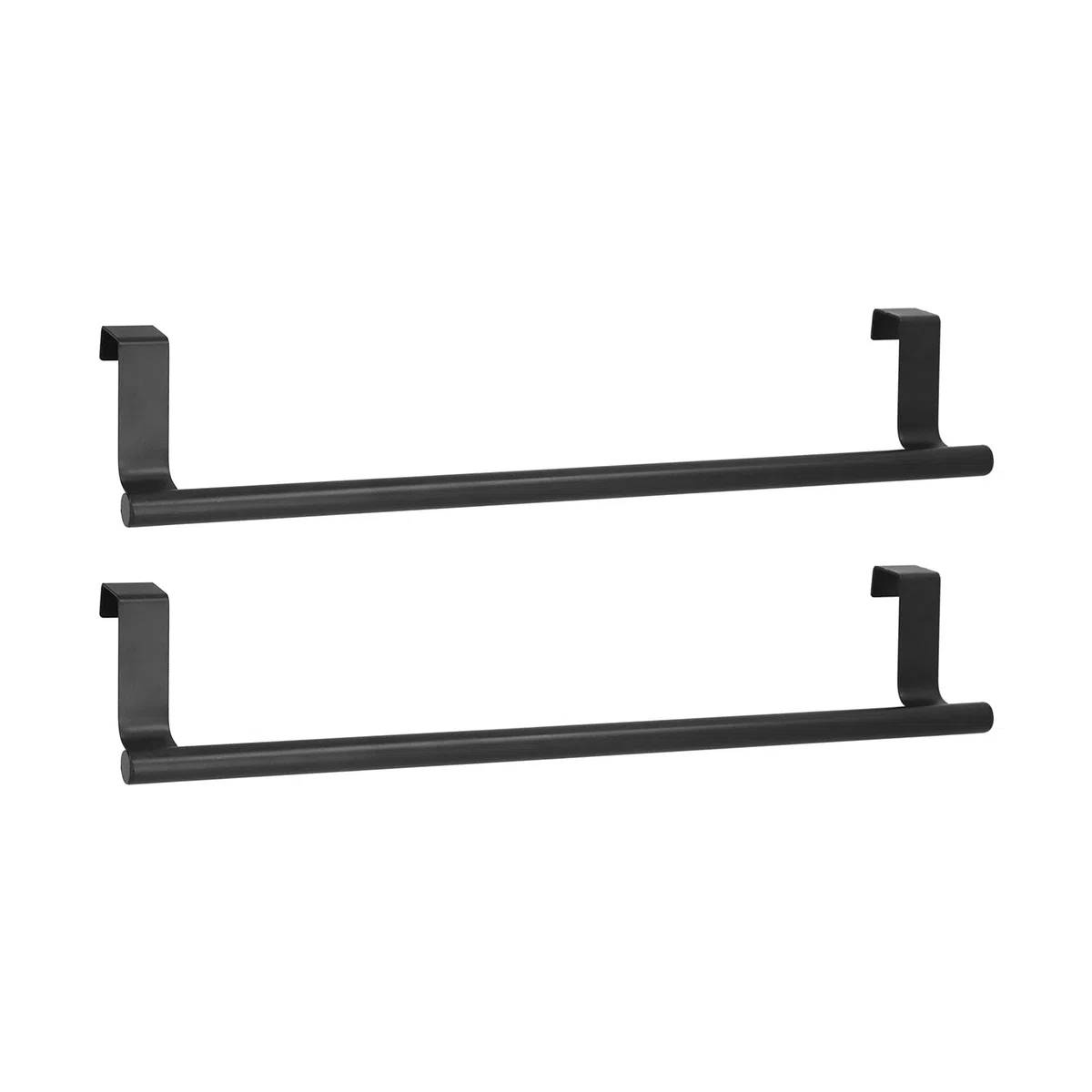 CHICIRIS Toallero Negro Duradero para Puerta de Gabinete - Juego de 2 Toalleros Colgados para Uso Doméstico y Hotelero, Acero Inoxidable, Diseño de Fácil Cuidado y Que Ahorra Espacio para Cocina,