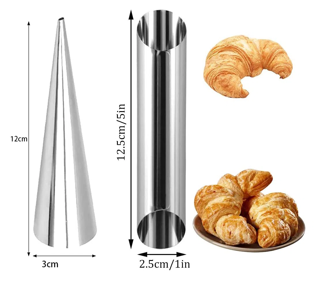 28 Piezas Cannoli Molde Tubos, Juego de Moldes de Cuerno de Crema Moldes de Acero Inoxidable de Cannoli Molde para Hornear Pan Molde del Cuerno para Panqueques, Crema, Molde de Croissant DIY