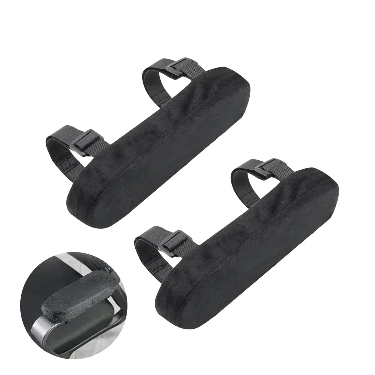 Almohadillas reposabrazos - protectores de reposabrazos, Cojines para sillas accesorios oficina, para reposabrazos sillas de juego, sillas de ruedas, sillas de oficina. (2 piezas en negro)