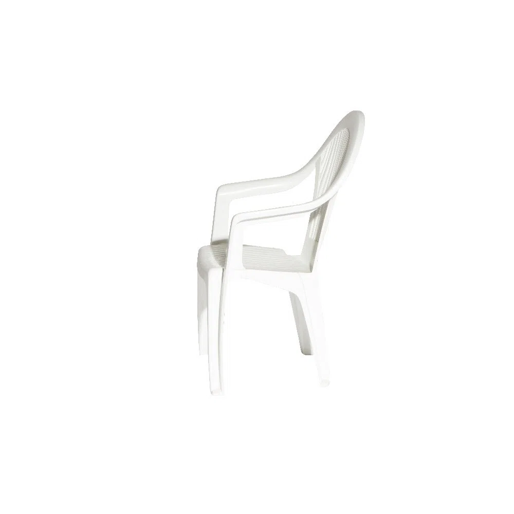 Fun Star Silla monobloque apilable con Respaldo Alto, Made in Italy, 58 x 56 x 94 cm, Color Blanco