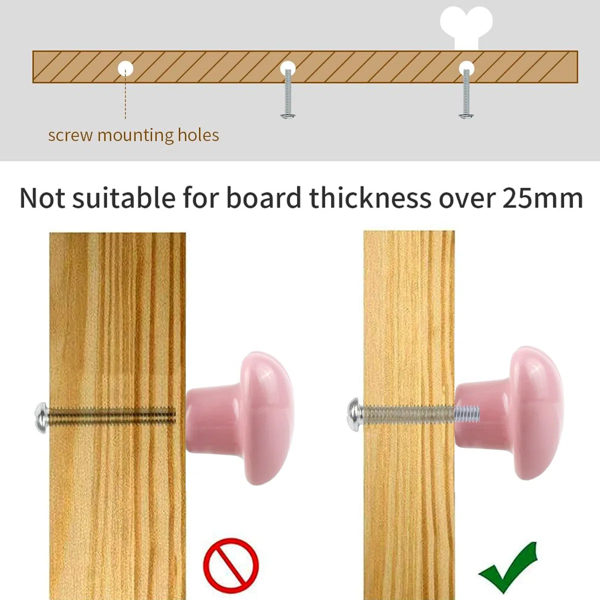 Pack de 10 Pomos para Muebles de Cerámica en Forma de Corazón Rosa - Tiradores con Tornillos Incluidos para Cocina, Armarios, Gabinetes y Más‌