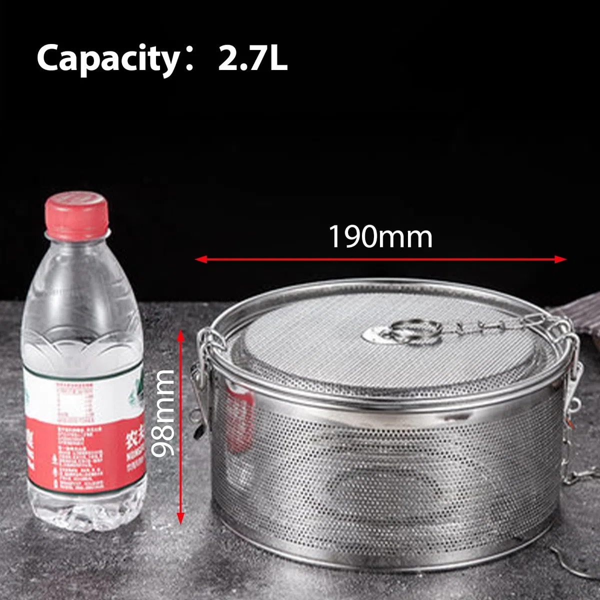 Tissting Filtro de Té, 20cm Acero Inoxidable Cesta de Separación de Condimentos con Cadena Colgante, Colador de Té para Condimentos de Especias de Café y Hojas de Té