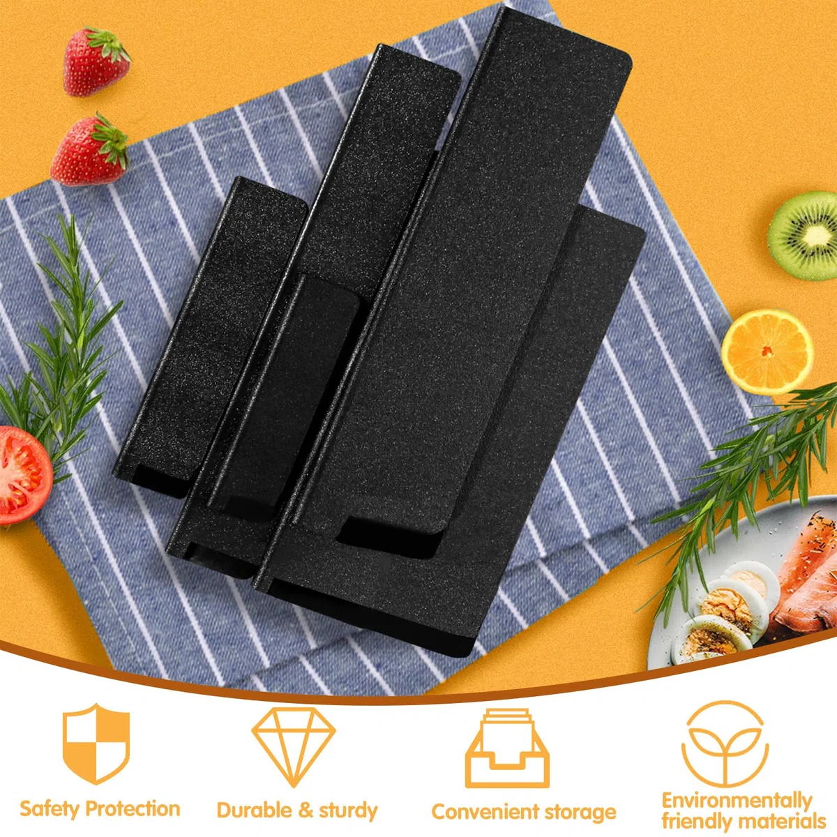 Rierousy 10 Piezas Funda Cuchillos, Cuchillos de Cocina, Funda Cuchillo Jamonero con Forro de Terciopelo, Juego Universal de Funda para General Cuchillos