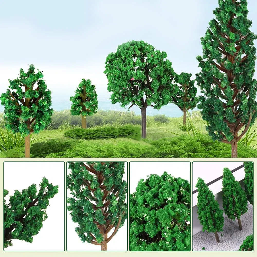 50 Piezas Modelo Árboles en Miniatura, 4-8 cm, Árboles en Miniatura, Modelo Árbol Diorama, Arboles de Arquitectura Paisaje, para MicroPaisaje Decoración (3 Tamaños)