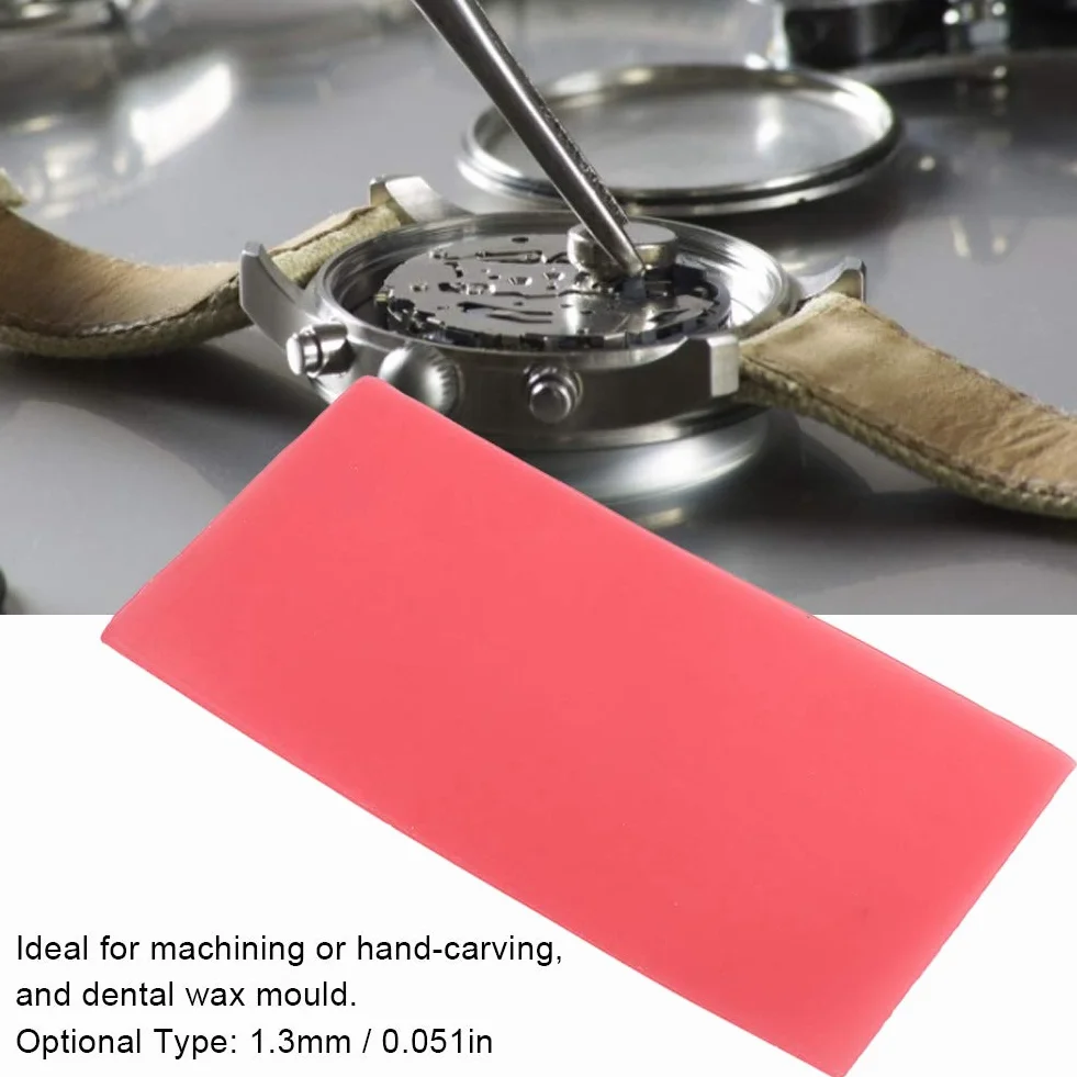 10 hojas de cera para placa base roja, cera para tallar joyas, para joyeros, escultores y aficionados (1.3mm)