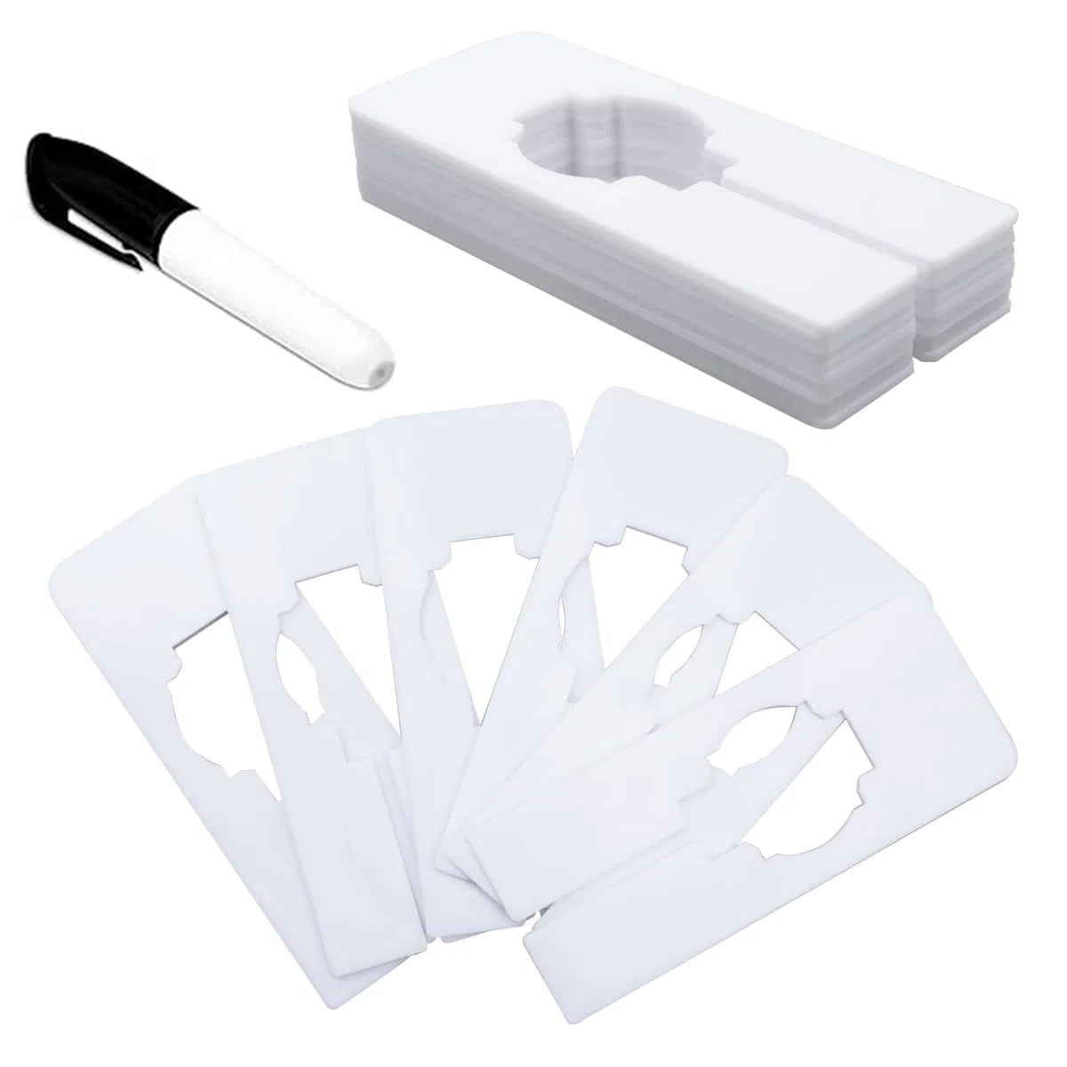 30 Piezas Separadores de Talla de Estante de Ropa, Separadores Tamaño de Ropa Colgadores Divisores, Ropa Divisores Tamaño para Armario y Tienda de Ropa (Blanco)
