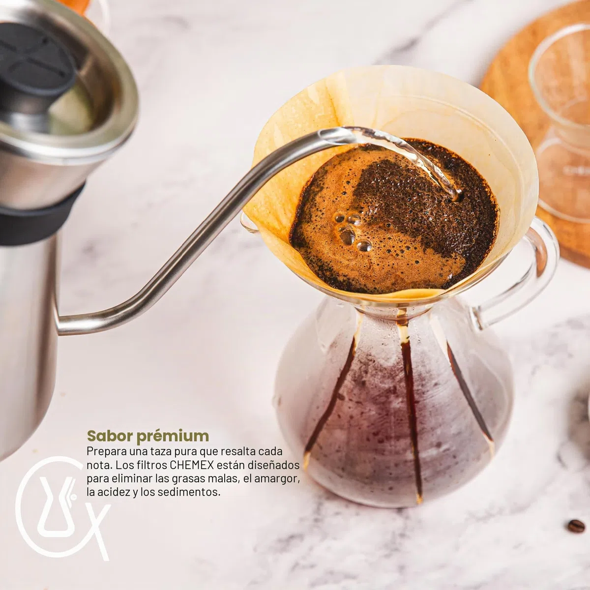 Chemex papel filtro Plaza dobladas 100 piezas 5-10 tazas