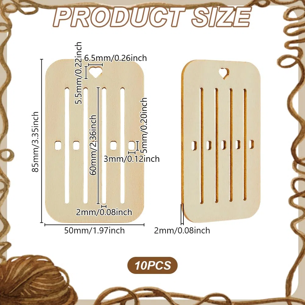 AHANDMAKER 10 tarjetas de tejido, kit de tejido de cinturón de madera, herramientas de tejido de telar, suministros de tejido para bolsa, cinturón, correa de cámara, suministros de tejido para