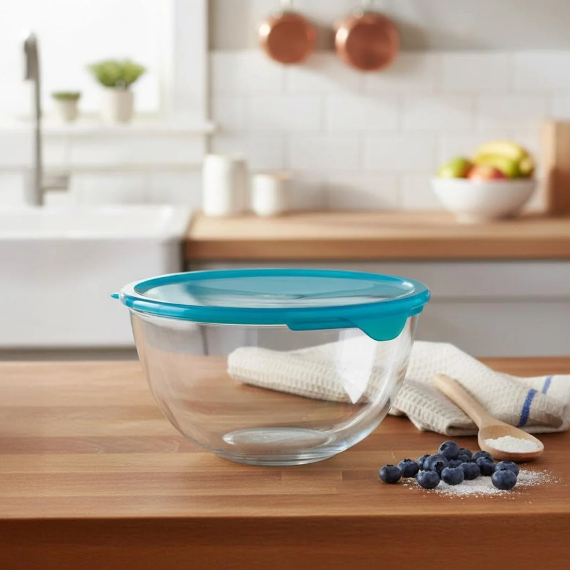 Pyrex Cook&Store - Bol para Mezclas, 21 cm, 2 l + Tapa, Color Amarillo