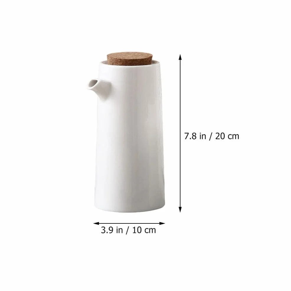 Lurrose Aceitera de cerámica para alimentos, antigoteo, para aceite, para comida, aceite de oliva, vinagre, dispensador de salsa de soja, asar y hornear, 2 unidades