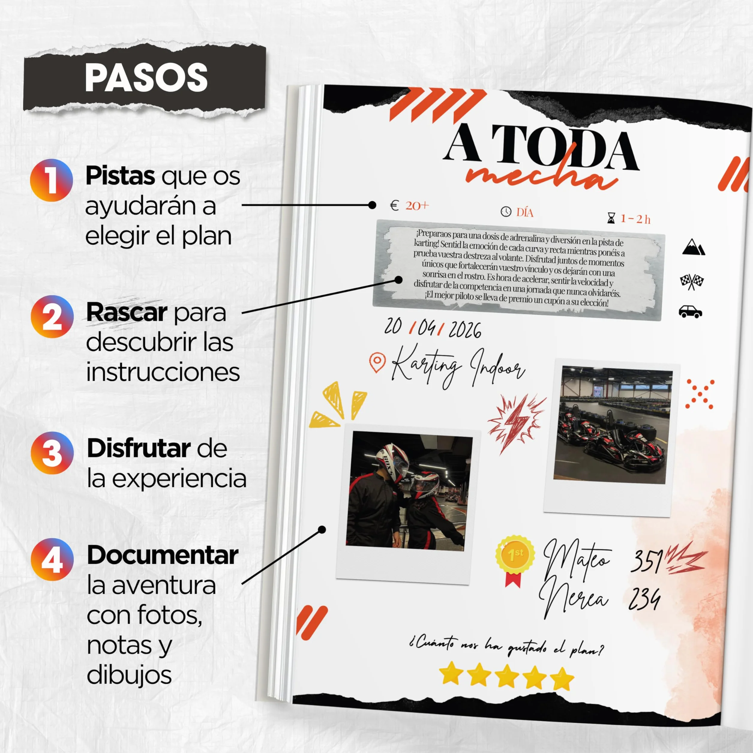 Momentos Únicos, Libro de Retos en Pareja, 50 Planes Sorpresa en Pareja para Rascar, Juegos Parejas Citas, Regalo Original Aniversario o San Valentín, Álbum Fotos Recuerdos Novio Novia Aventuras