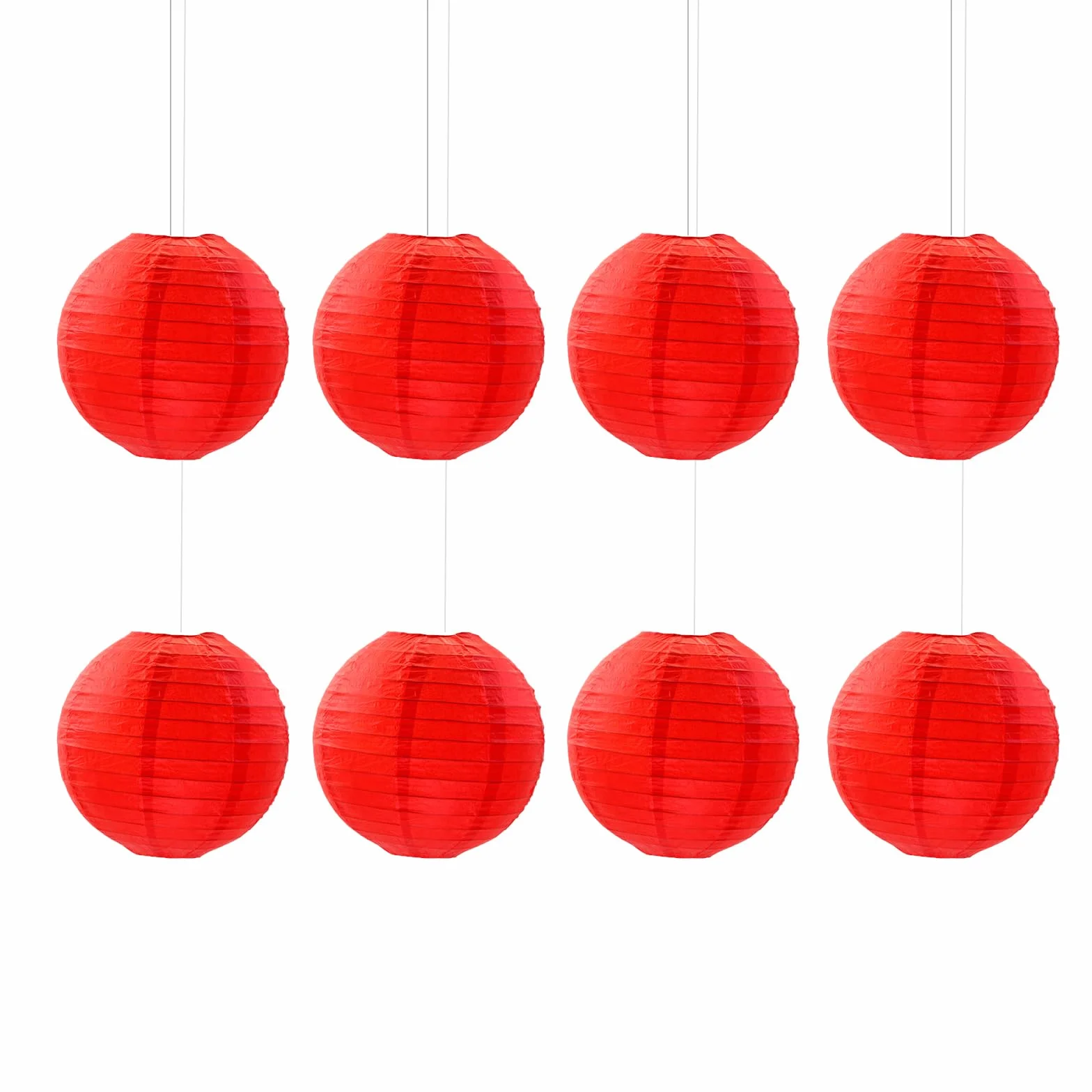 Vastsea 8 Piezas Farolillos Rojo de Papel, Rojo Redonda Farolillos de Papel, Decoración de Linterna, Aplicar para Fiestas, Fiesta de Navidad, Celebraciones Familiares(Rojo, 11,8 Pulgadas)
