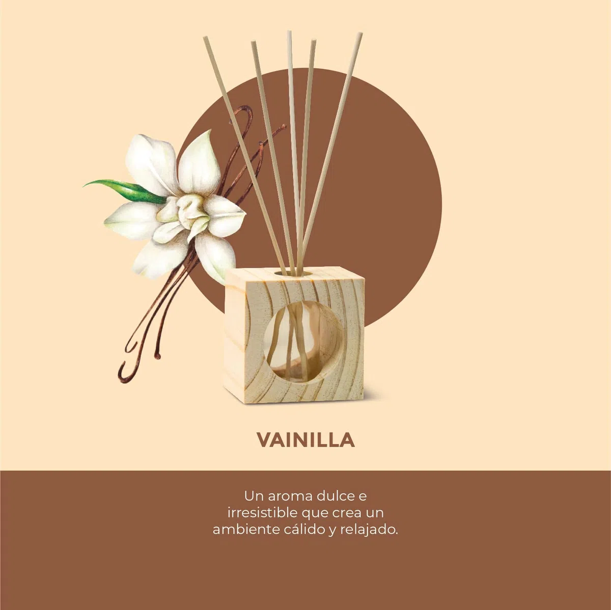 CRISTALINAS | Pack 3 Ambientador Hogar Mikado Cubo de Madera | Aroma Vainilla | 100% Puro | Larga Duración 4 Semanas | 3x30ml | 0% Alcohol