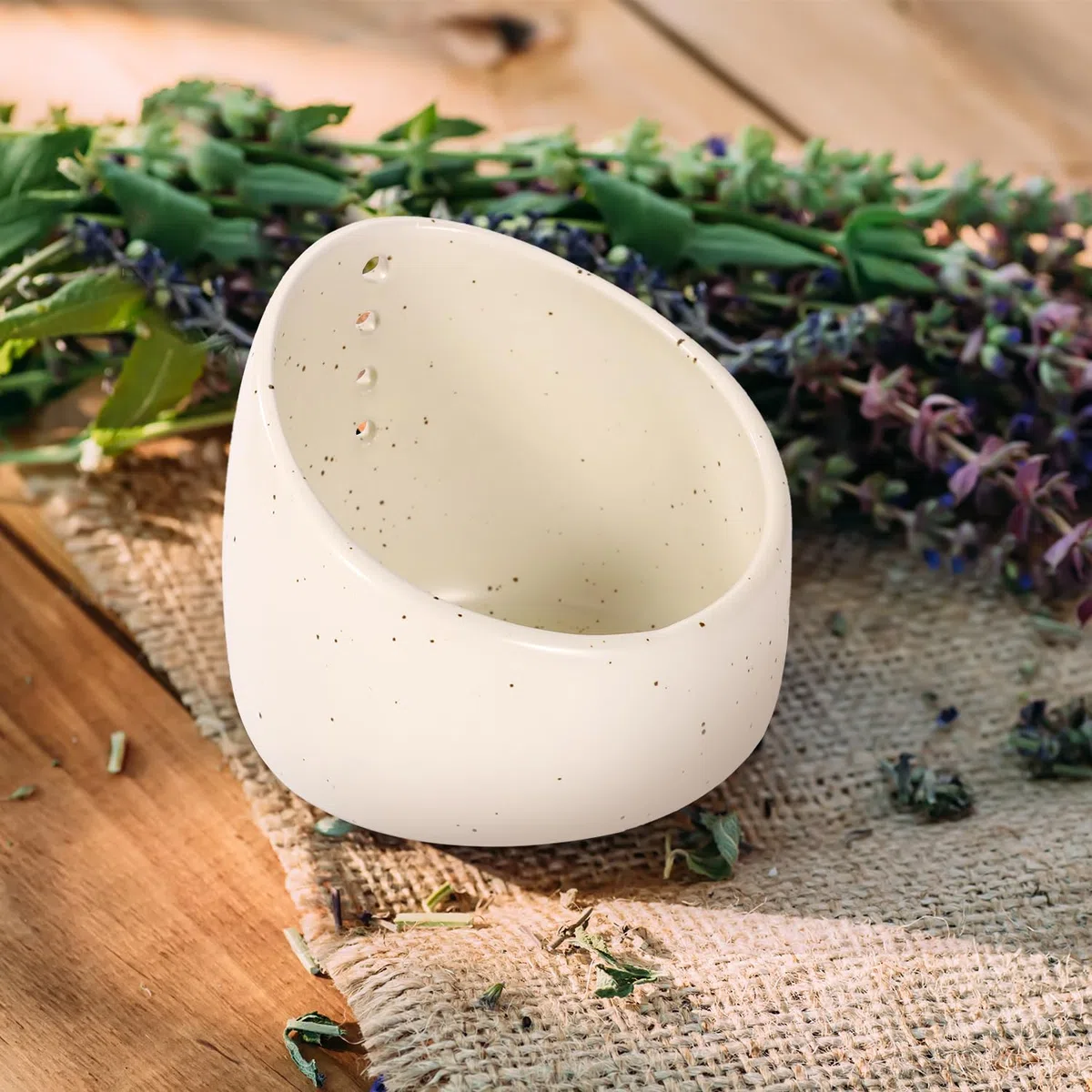 Lyreh Recipiente de Cerámica para Deshierbar Hierbas, Decapante Hierbas Eficaz Utensilio de Cocina para Perejil Cilantro Tomillo Romero y Menta