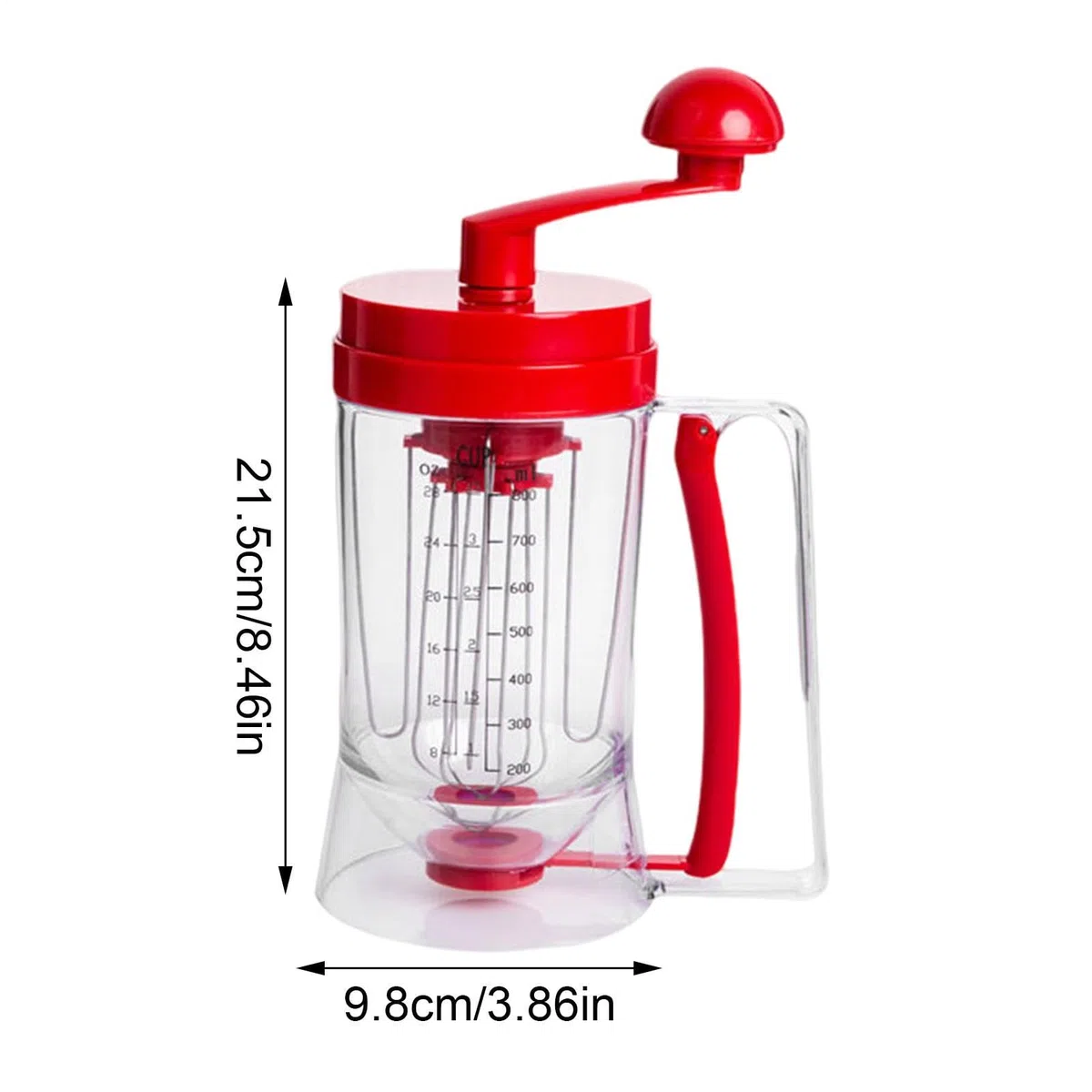 Dispensador de para panqueques y Cupcakes | Dispensador de Mezcla para Tortitas de 900 ml con función de agitación | Botella dispensadora de para panqueques para, Magdalenas, gofres, Mezcla