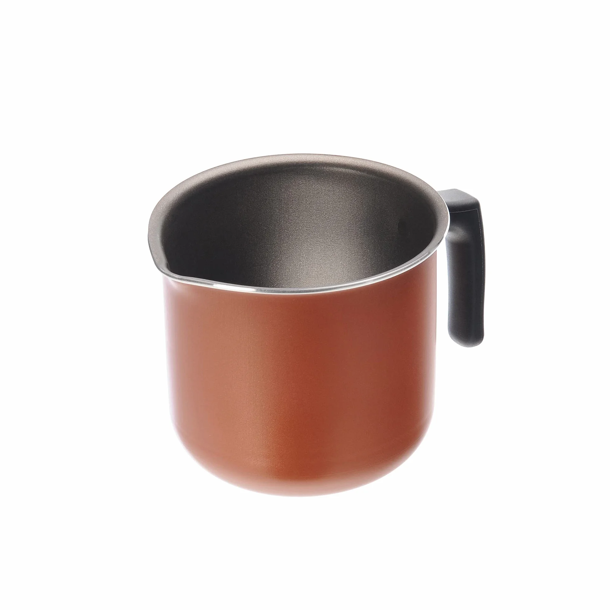 Moneta Zecchino, Cazo para Leche con Boquilla, Aluminio antiadherente, Cobre, 10 cm