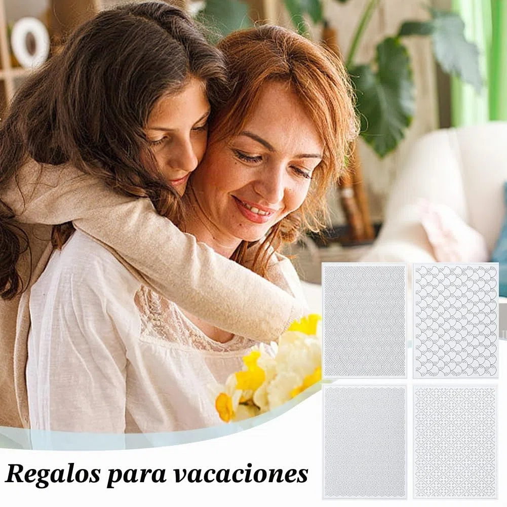 FREEBLOSS Sashiko - Estabilizadores de Bordado Solubles en Agua, 12 Unidades, Plantilla para Coser Adhesivo y Lavar, Patrones de Transferencia, Tamaño A4