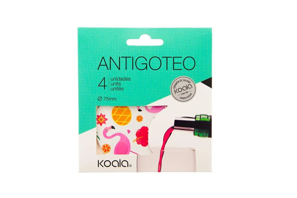 Koala Spain Láminas Antigoteo de Vino, Estampado Tucanes (4 Unidades)