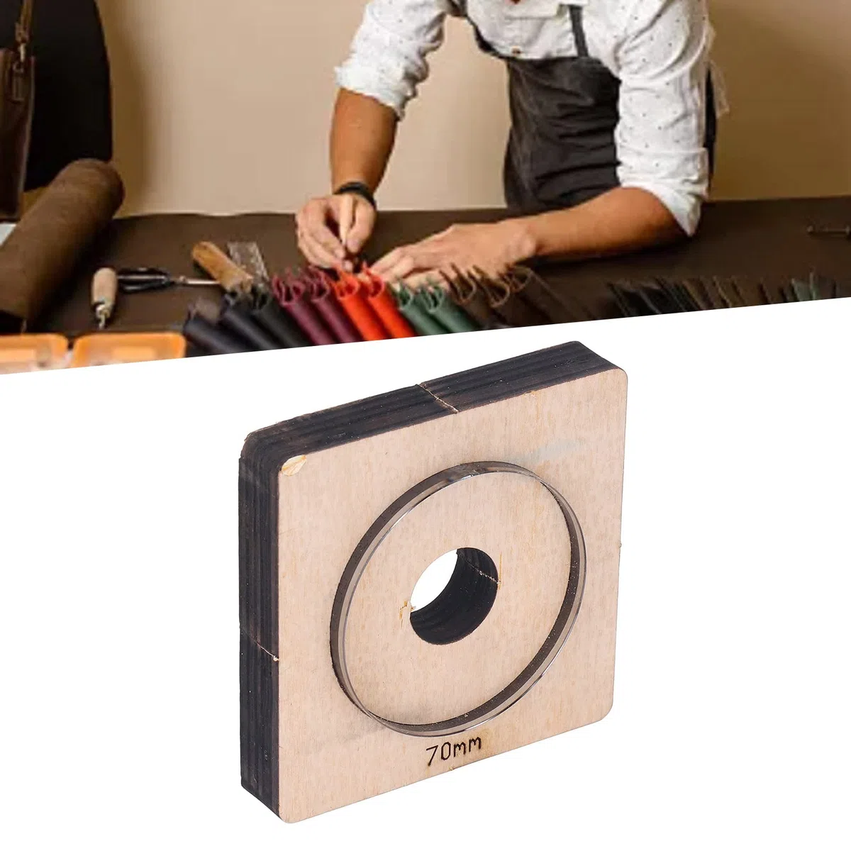 Tissting Troqueles De Corte Circular De 70mm - Herramienta De Estampado Para Cuero, Cartón, Caucho Y Más, Ideal Para Manualidades Y Decoraciones De Bricolaje