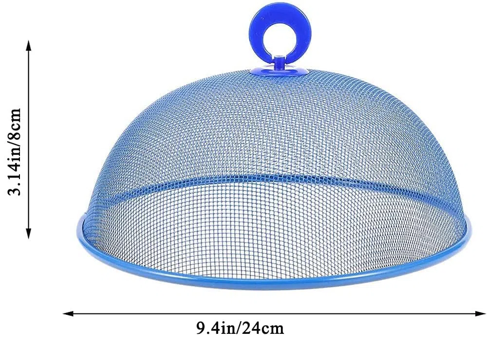 3 Piezas Protector de Cubierta de Comida, Cubierta Malla Domo Alimentos, Cubierta Comida Malla Metálica, Cubierta Malla Acero Inoxidable Reutilizable con Asa, para Cocina, Picnic (3 Colores)