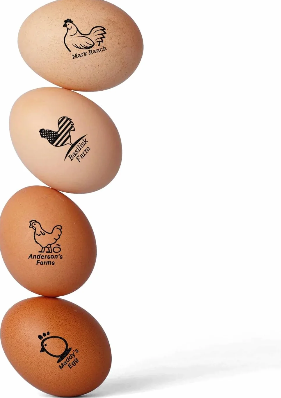 Personalizado Sello Huevos Prellenado de Tinta, Sello Autotintado a Medida para Huevos de Gallina y Pato, Tinta Prellenada de Secado Rápido Marcador 100–150 Huevos, Regalo para Criadores de Gallinas