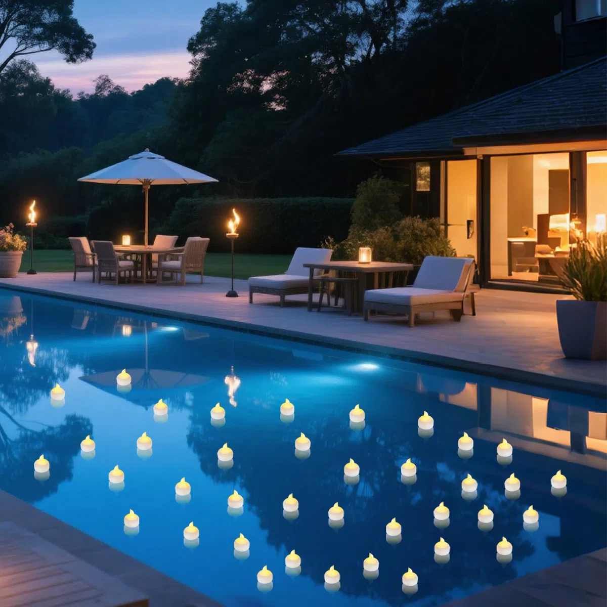 Paquete de 24 velas flotantes sin llama, impermeables, de color blanco cálido, pilas incluidas, luces LED parpadeantes para exteriores, jarrón de centro de mesa