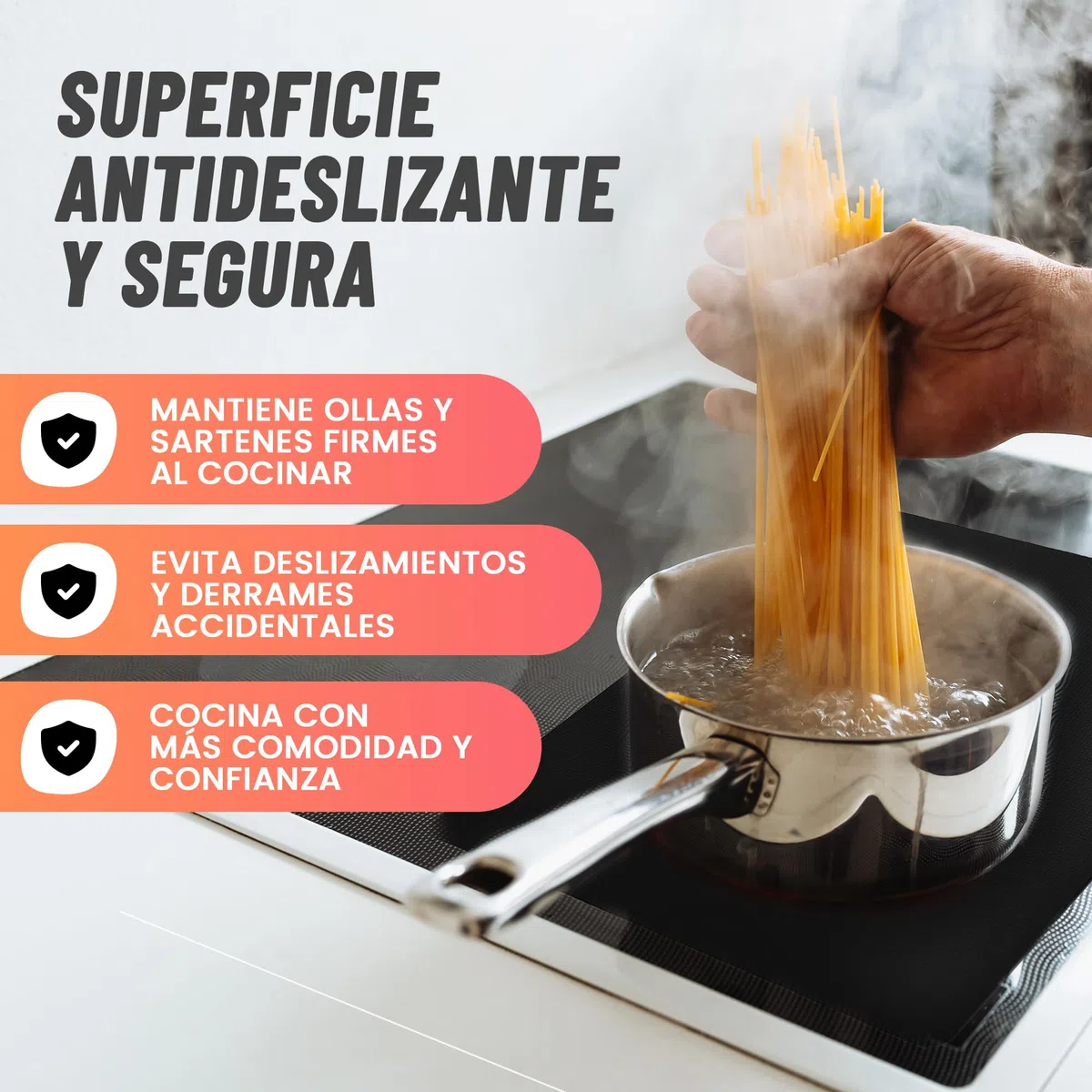 Protector Vitroceramica Inducción hasta 300ºC - Protector de Placa de Induccion Antirayaduras con 5 Piezas - Cubre Vitrocerámica con Gancho Ventosa - NO para COCINAR