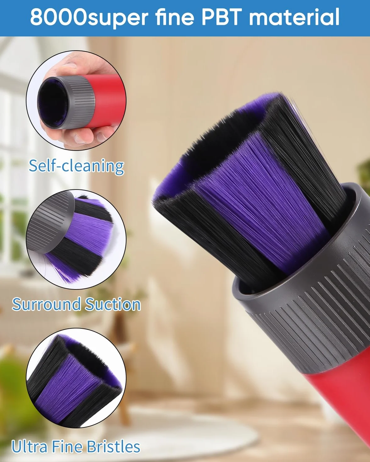 Polvo Sin Rastros Aspiradoras Cabezal Cepillo para Accesorios Aspirador V15,V10,V11,V8,V7 con Tubo Aspiradora Universal Cerdas Ultrafinas para Repuestos Cepillo Antiarañazos