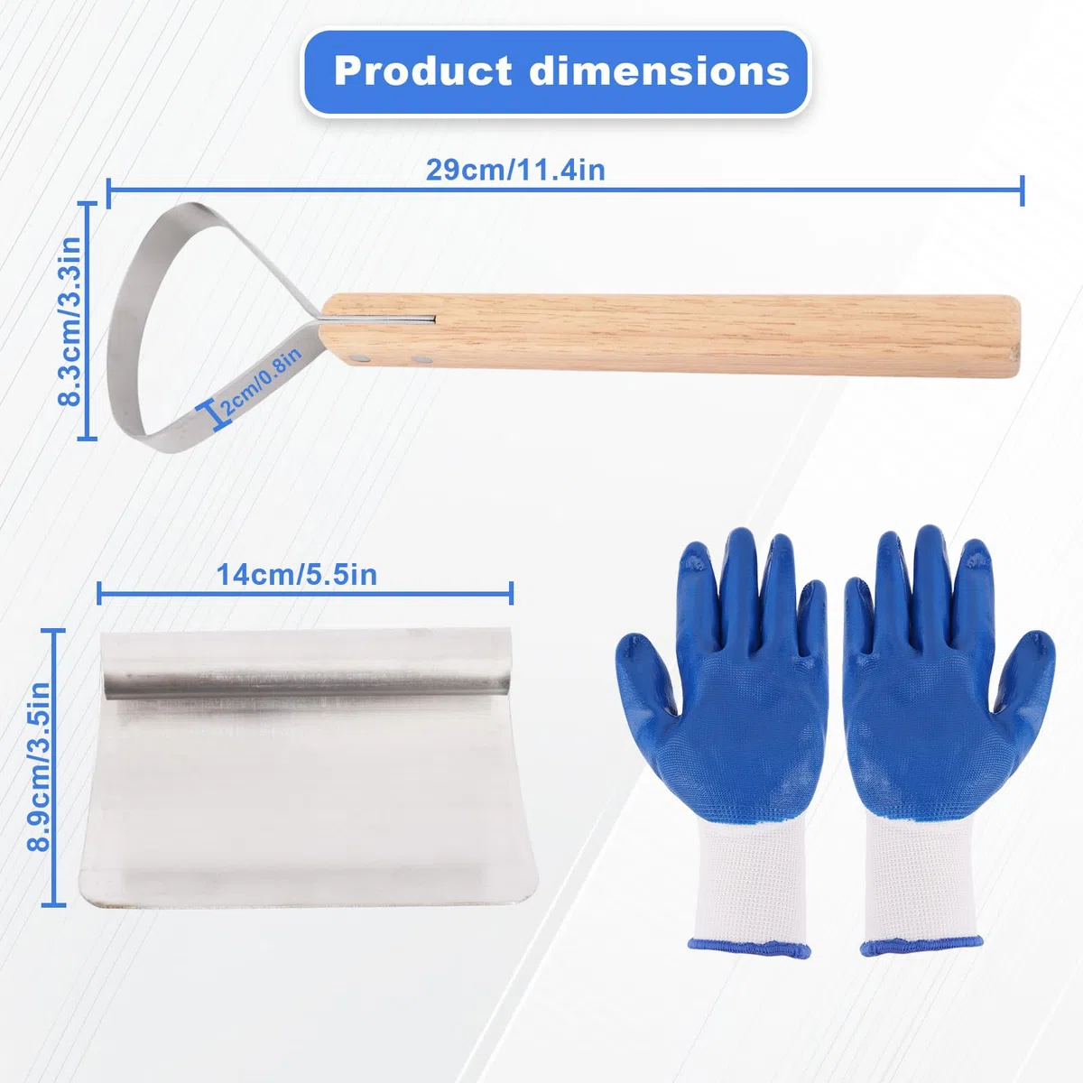 Juego de Herramientas para Descarnar y Raspar Pieles, Kit de Acero Inoxidable Curtido Taxidermia con Guantes para el Procesamiento Fabricación Cuero y Manipulación Pieles