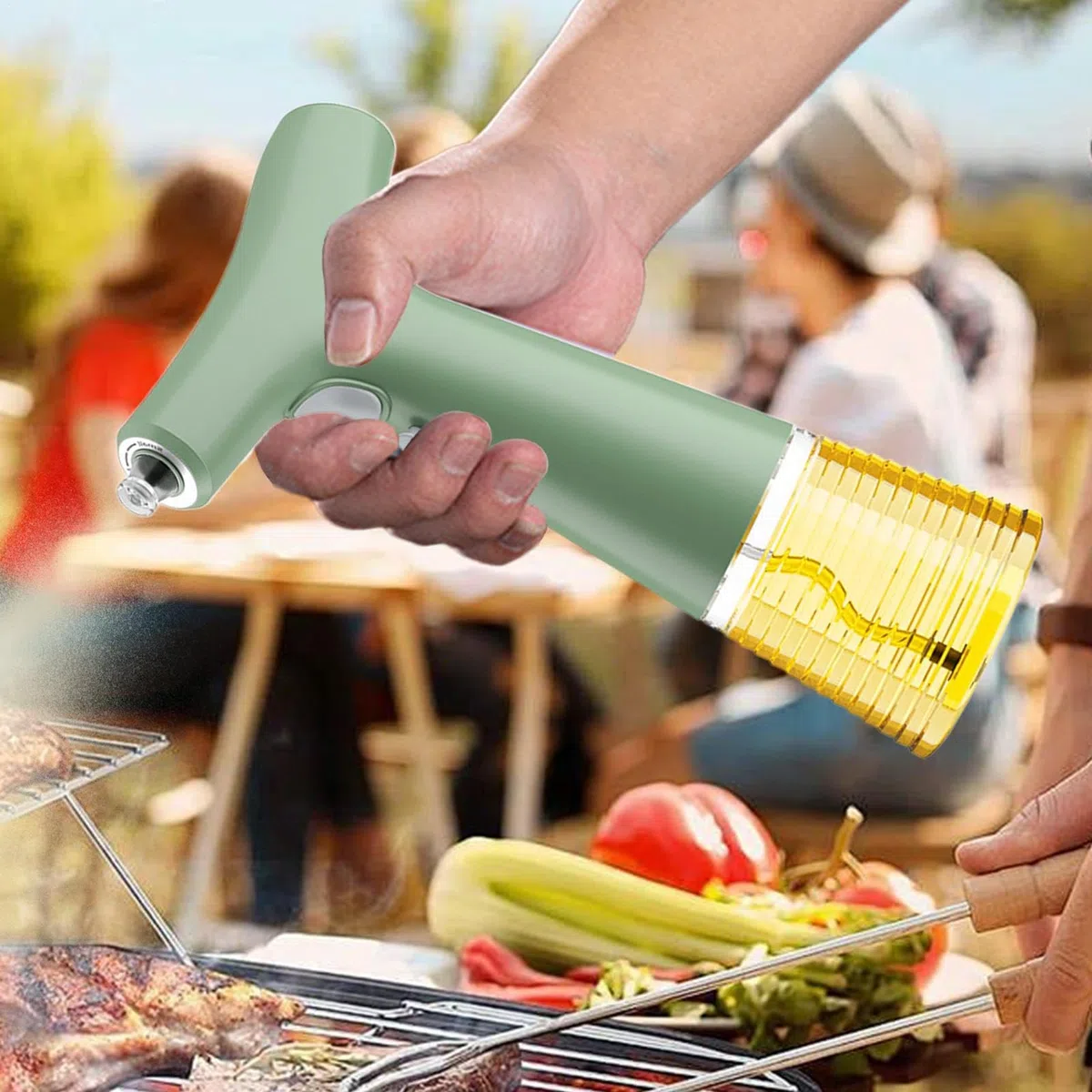 Generico Pulverizador eléctrico para aceite - Botella dispensadora de spray para aceite de 13,5 x 7,5 x 24,2 cm para cocina | Pulverizador de oliva recargable | Botella Spritz portátil | Cocina para