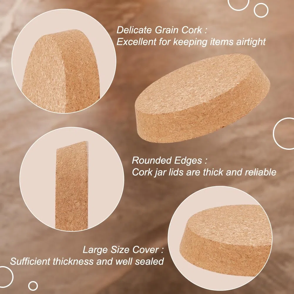 OLYCRAFT - 2 tapones de corcho cónicos, 11,6 – 13 cm, tapón cónico de madera para tarro de cristal, tapa de botella de vino, reemplazo de madera blanda natural para la cocina, regalos de boda