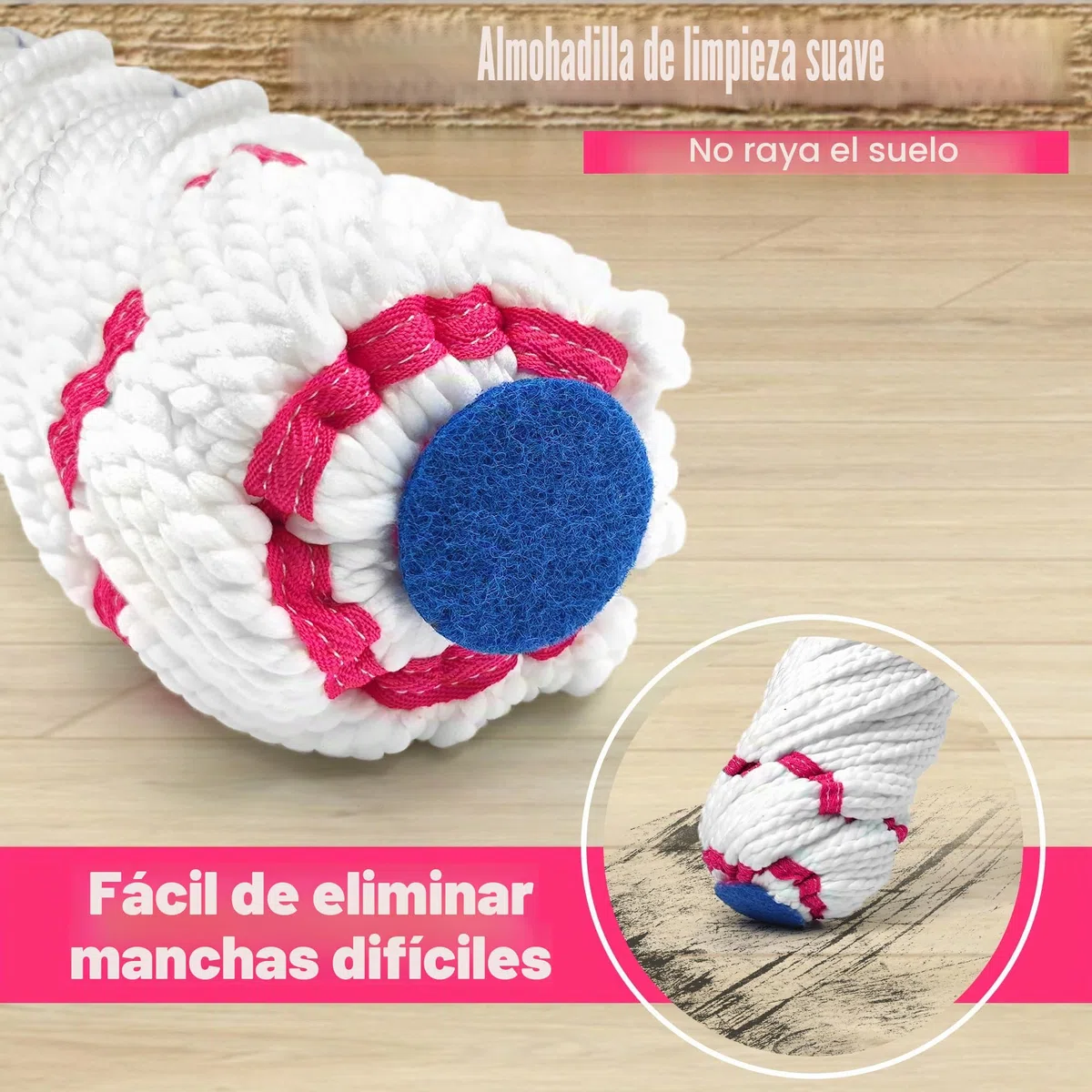 NEWE Fregona Autoescurrible para la Limpieza del Suelo, Actualizado a 45 cm de Ancho Mopas de Limpieza Suelos, 140 cm de Largo con Cocina Seca y Húmeda Trapeador de Limpieza, Adecuado para Madera