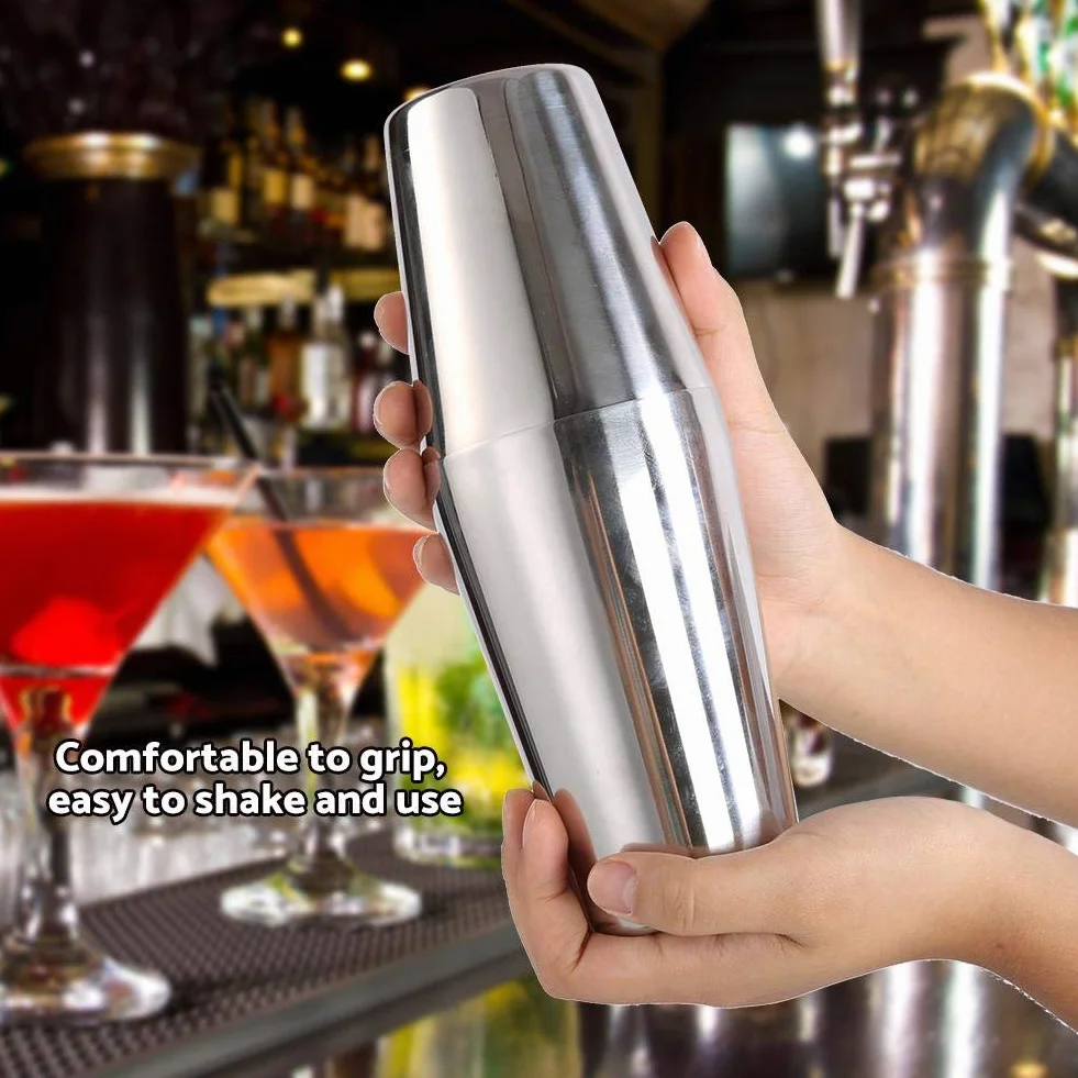 Zerodis- Coctelera Acero Inoxidable Coctelera Profesional Coctelera de Acero Inoxidable para Hogar Restaurante Bar(600/450ml)