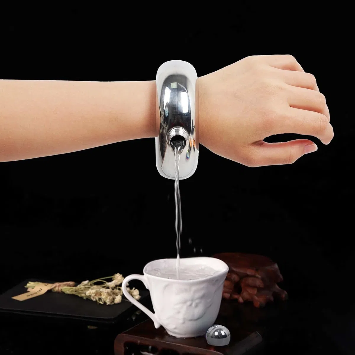 Petaca de Whisky Vino Brazalete, 100ml 304 Acero Inoxidable petaca pulsera mujer para Mujer Botellas Vino con Embudo para Guardar Whisky Alcohol para Festivales Fiestas Conciertos