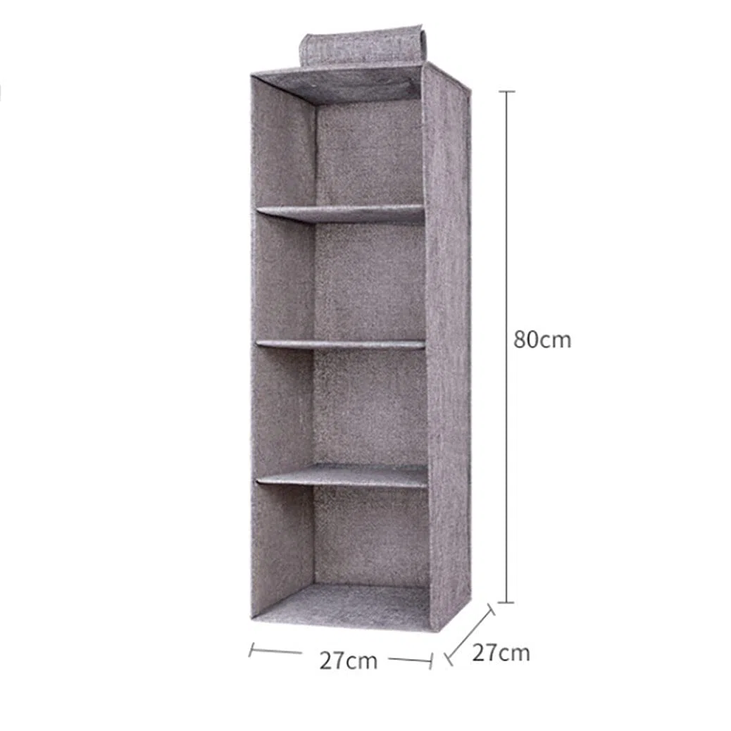 Digead Organizador Colgante para Armario de 4 Niveles, Estantería Colgante de Tela, Estante de Tela para Armario para Ropa, Toallas, Gris