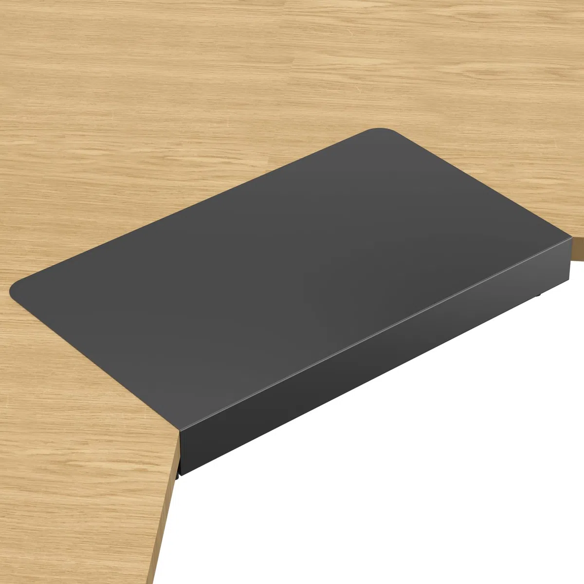 Suptek Soporte de Esquina Negro de 17 Pulgadas para Escritorios en Forma de L, Soporte de Montaje para Bandeja de Teclado Debajo del Escritorio, Modelo DESKEX01