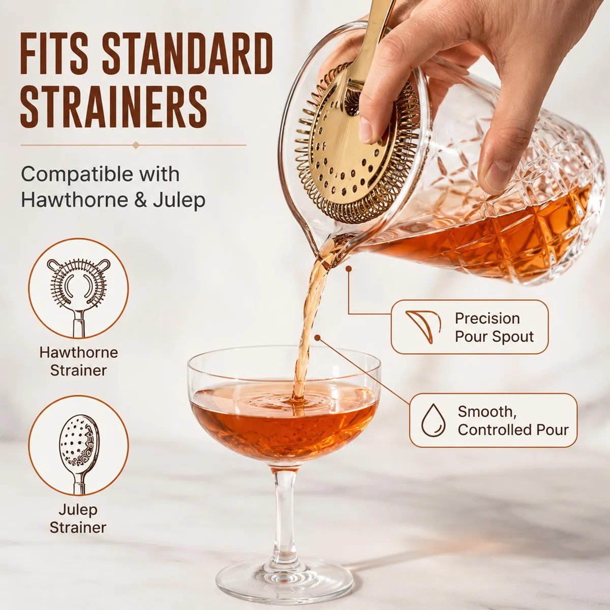 Vaso de mezcla de cócteles, vaso mezclador de cristal, 24 oz cristal agitador, base pesada gruesa - Barman Herramientas de vidrio - Barman Herramientas de vidrio - Bares de Artesanía y