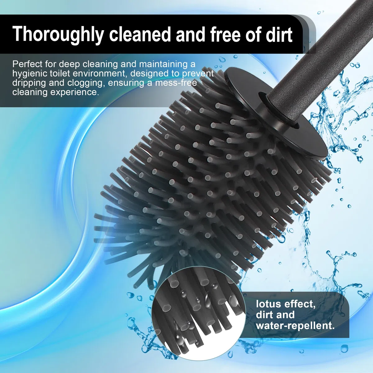 DAZI Escobilla WC de Pared Negro Mate, Escobillero Baño Metálico Antióxido y Diseño Moderno, Escobillero con Vaso Interior Extraíble para una Limpieza Fácil del Baño