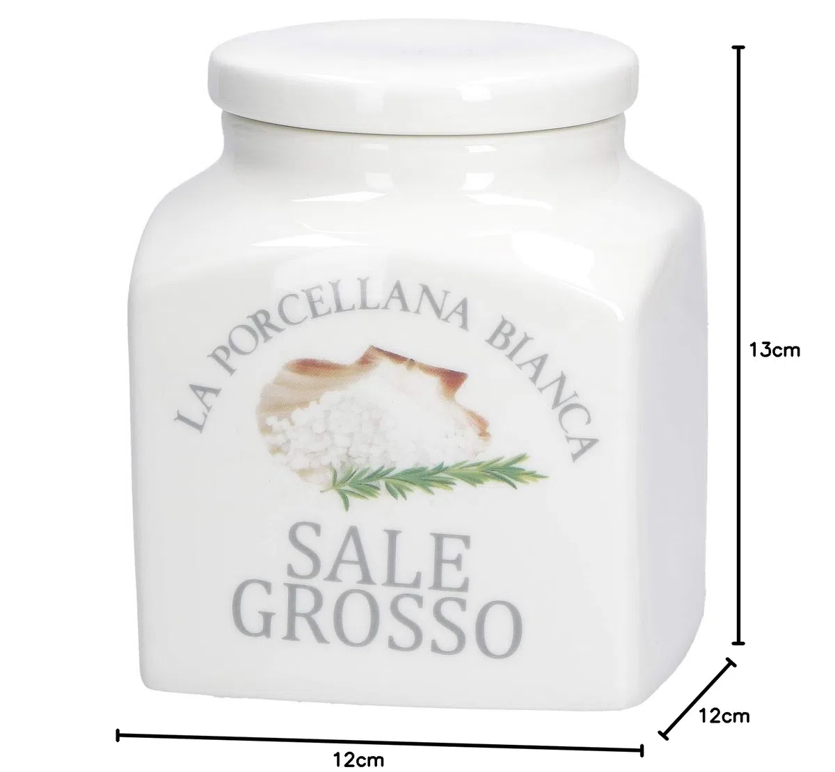 LA PORCELLANA BIANCA - Contenedor Cubierto Deco Rock Salt, Nylon/A - Conserva, Tarros y Contenedores - Tarros de Cocina - Porcelana - 1100 CC; 12x12xh13,5 cm