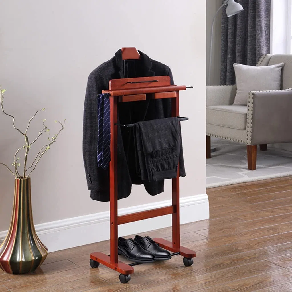 RajoNN Perchero, Perchero para Ropa con Ruedas, Perchero Independiente para Trajes, Corbatas, Cinturones y Zapatos, Multifuncional para pasillos, vestidores, etc.