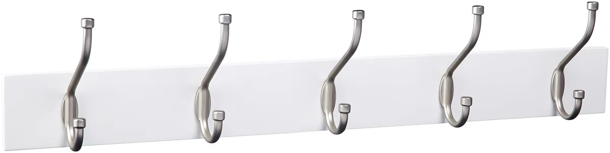 Amazon Basics Rectángulo Perchero de Montaje en Pared, Blanco, 1 Unidad