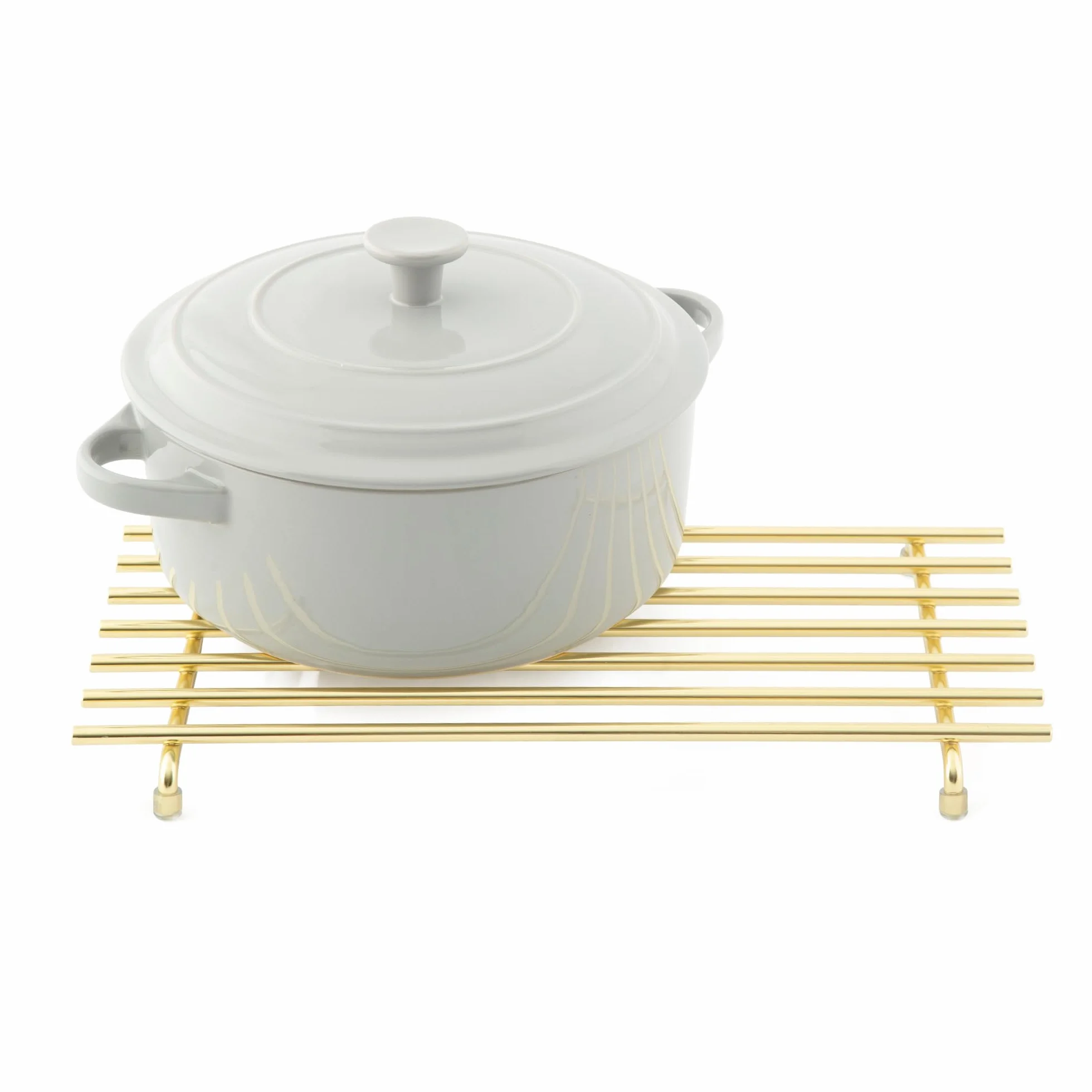 simplywire – Salvamanteles – Resistente al Calor – Protector de Encimera de Cocina – Grande – Acero Recubierto de Color Dorado Claro