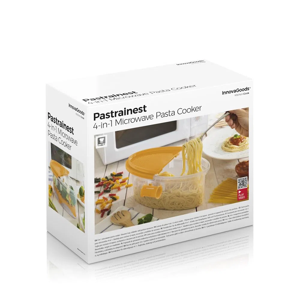 CUECEPASTA PARA MICROONDAS 4 EN 1 CON ACCESORIOS Y RECETAS PASTRAINEST V0103301 INNOVAGOODS