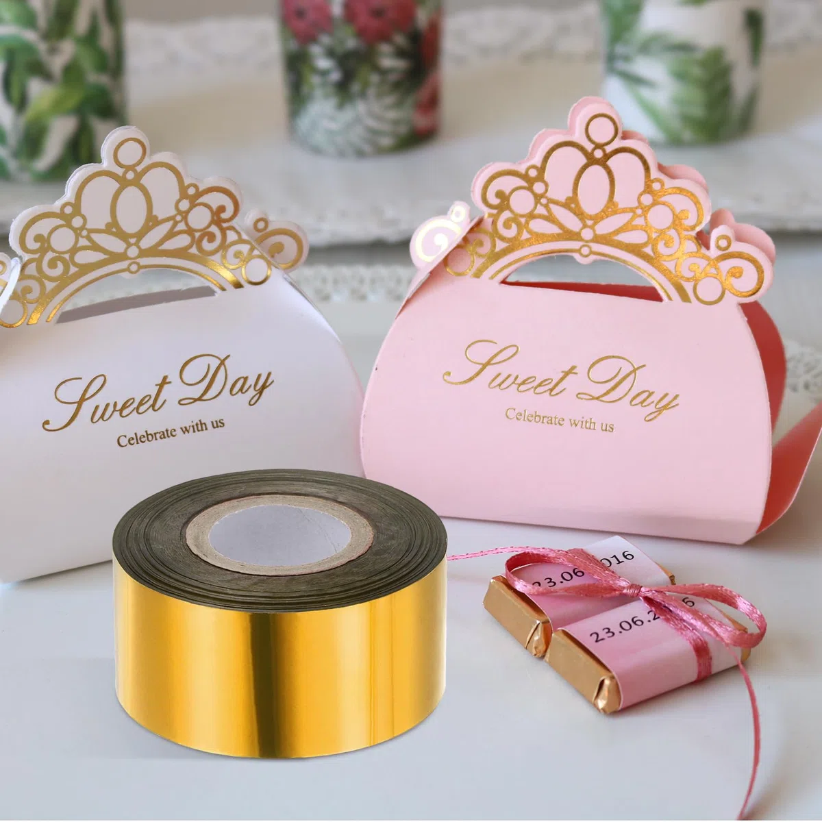 PATIKIL 5cm x 120m Papel de Estampado en Caliente, Rollo de Papel de Estampado en Caliente para Transferencia de Calor para Bricolaje de Cuero, Negro